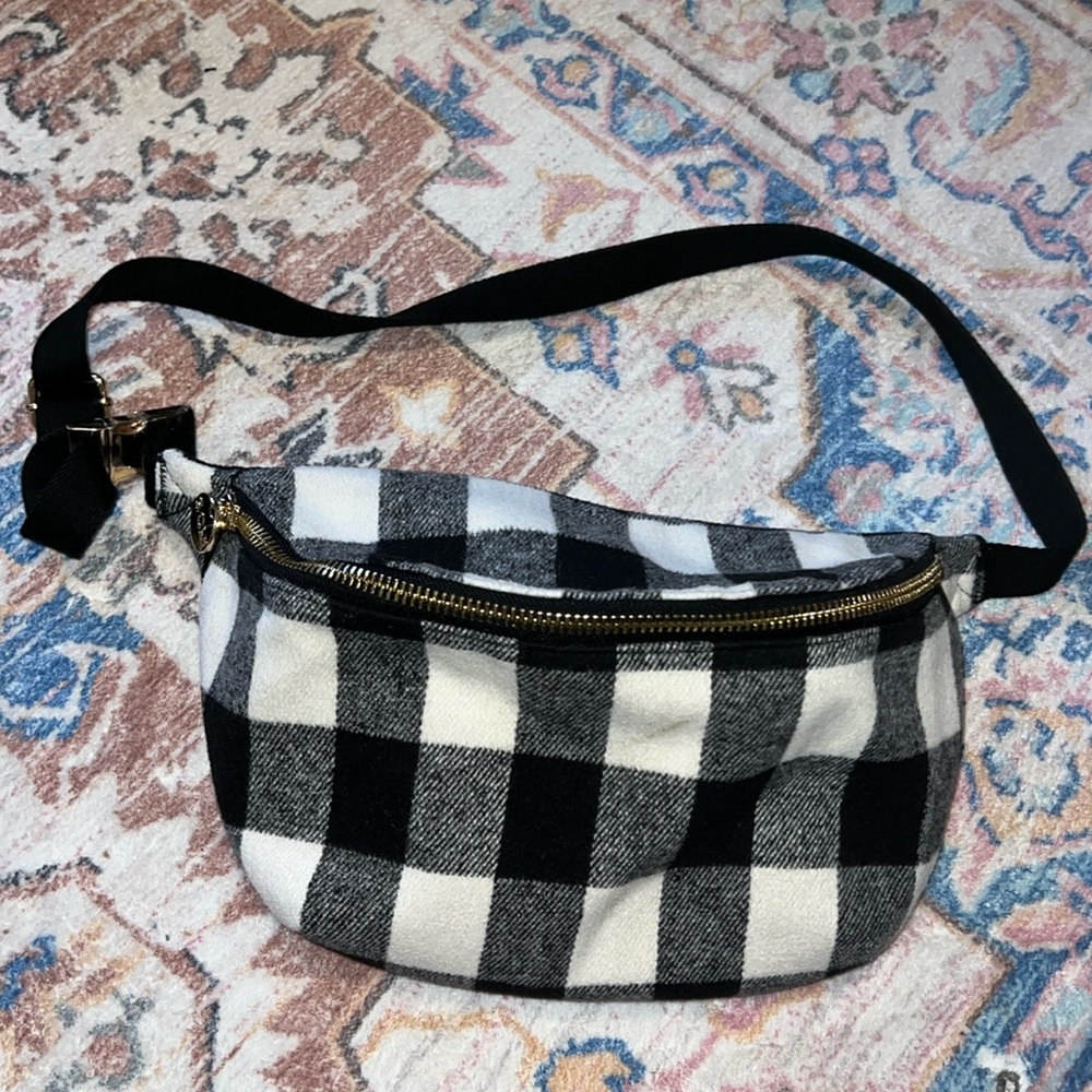 Stoney clover lane destination London black gingham jumbo Fanny pack